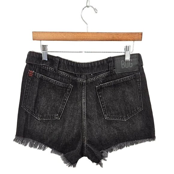 BDG Urban Outfitters Foldover V Front Jean Shorts Sz 29 8 Cut Offs Goth Punk NEW - Picture 4 of 16